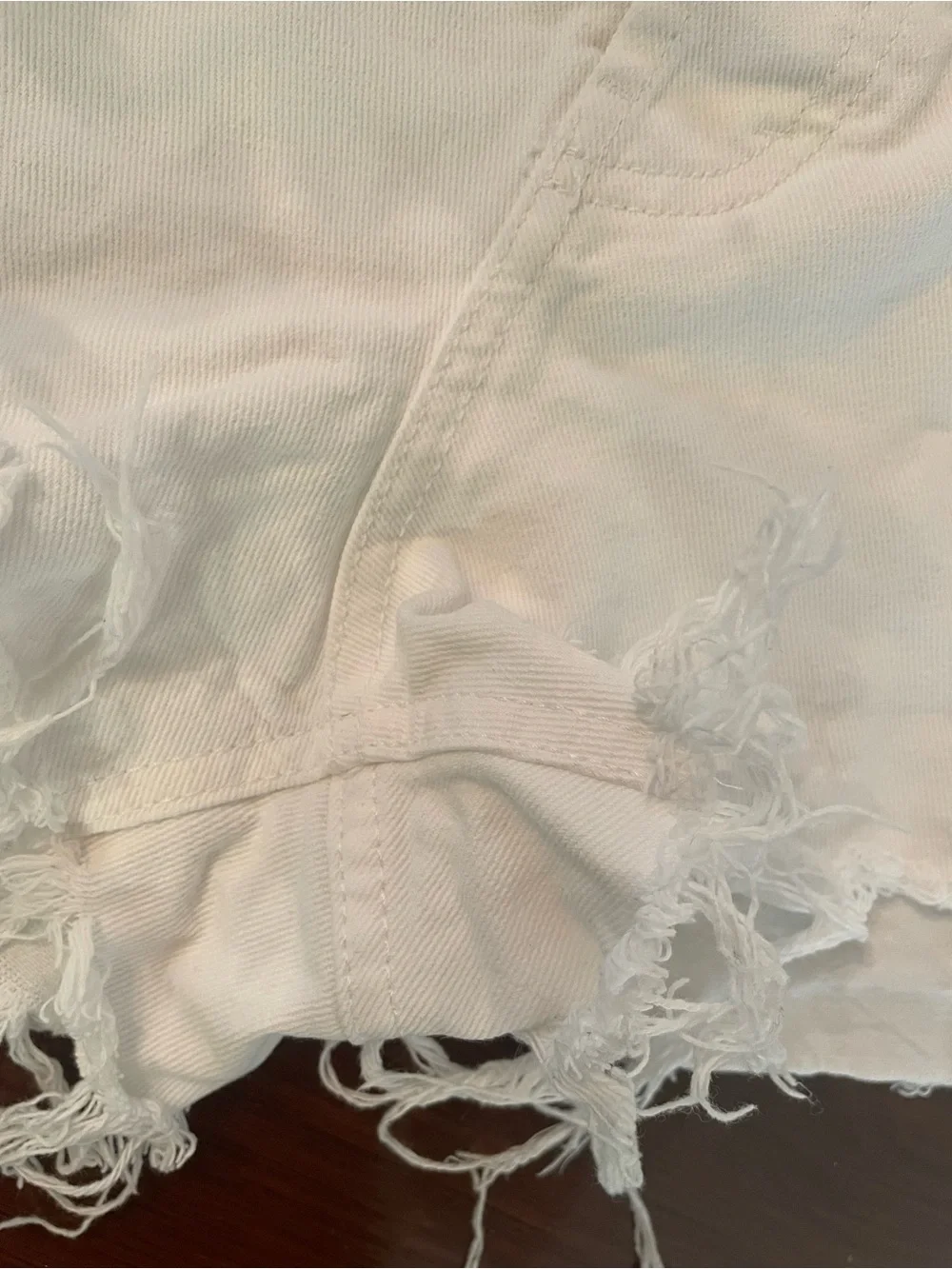 White denim shorts